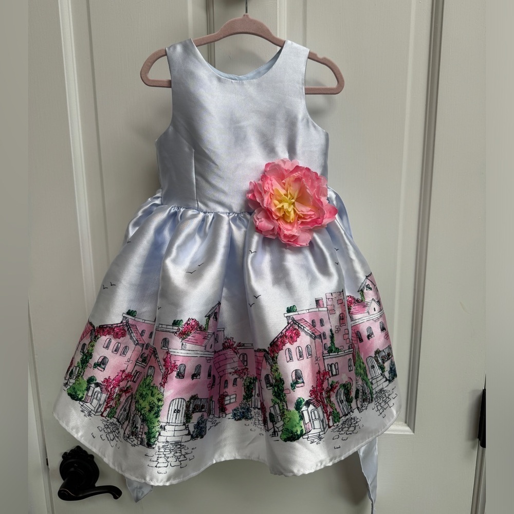 Nwot Pippa & Julie 2t Girls Formal White Multicolored European Style Dress